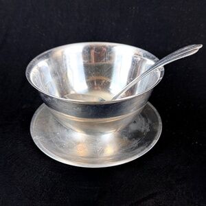 Vintage Cultura Sweden 18 8 Stainless Gravy Boat Bowl Tray Ladle Dishwasher Safe